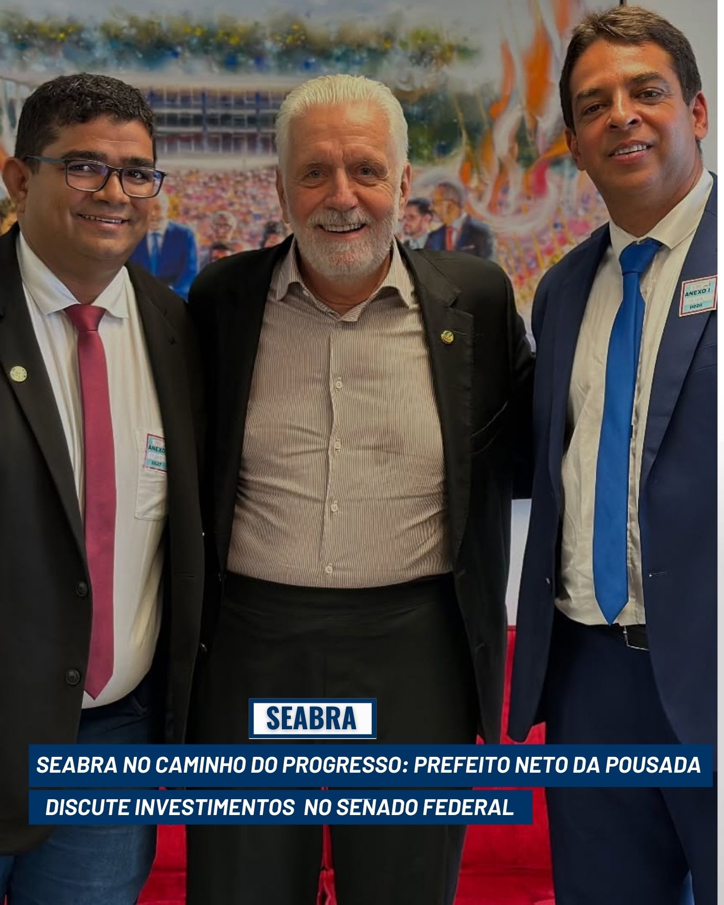 SEABRA: SEABRA NO CAMINHO DO PROGRESSO: NETO DA POUSADA DISCUTE INVESTIMENTOS NO SENADO FEDERAL