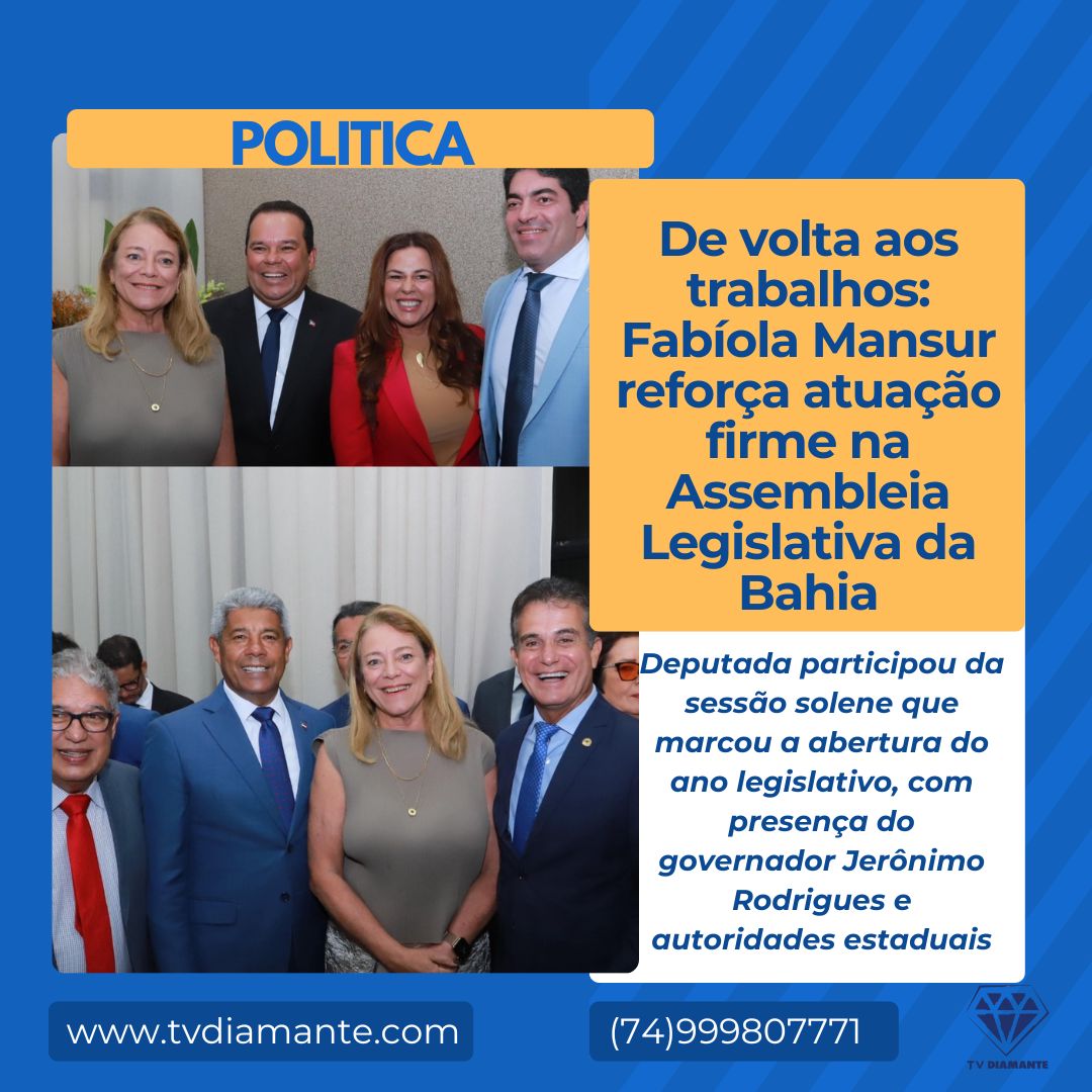 POLITICA:De volta aos trabalhos: Fabíola Mansur reforça atuação firme na Assembleia Legislativa da Bahia