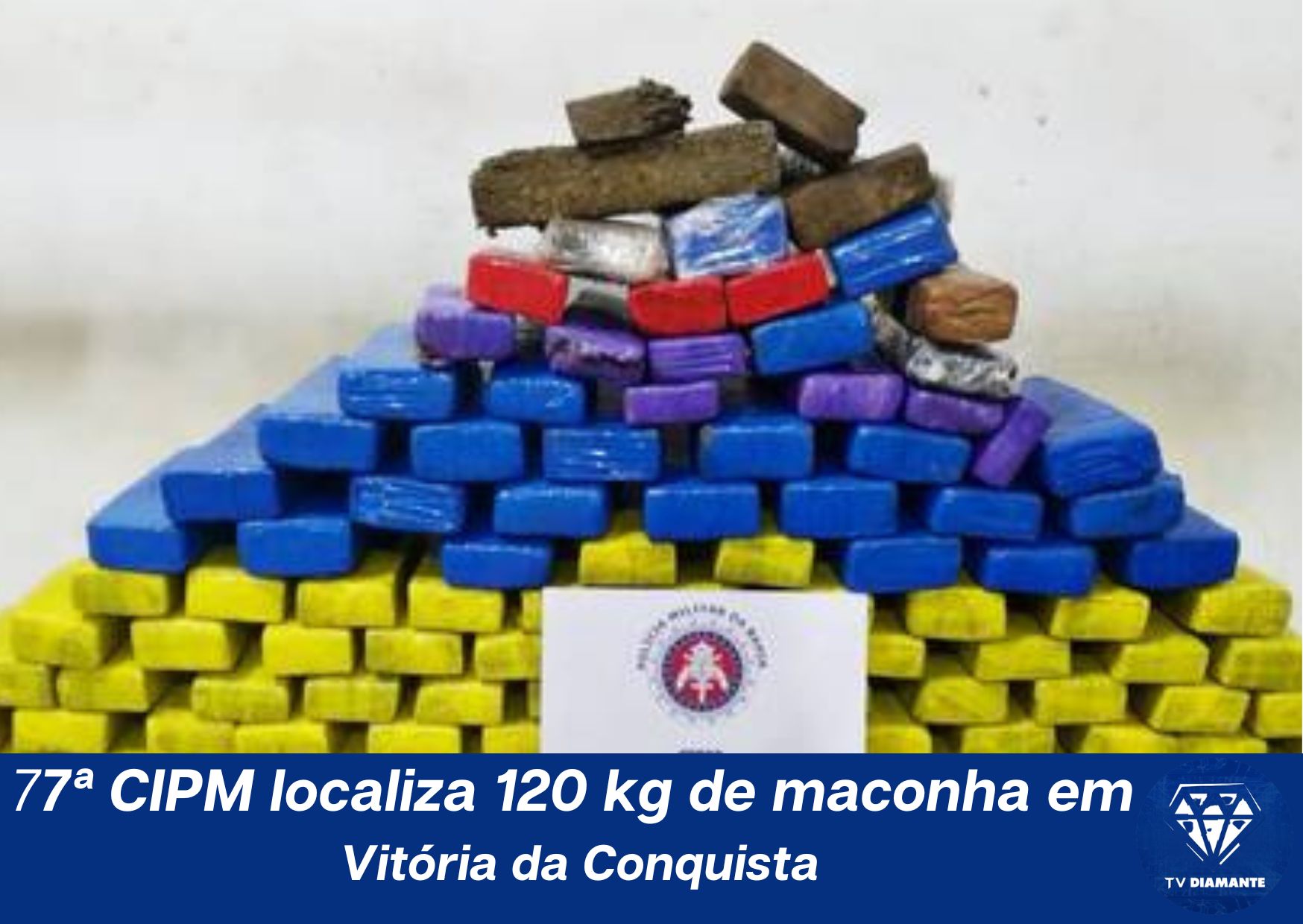 77ª CIPM localiza 120 kg de maconha em Vitória da Conquista