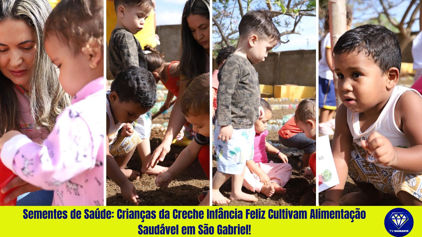 Sementes de Saúde: Crianças da Creche Infância Feliz Cultivam Alimentação Saudável em São Gabriel!