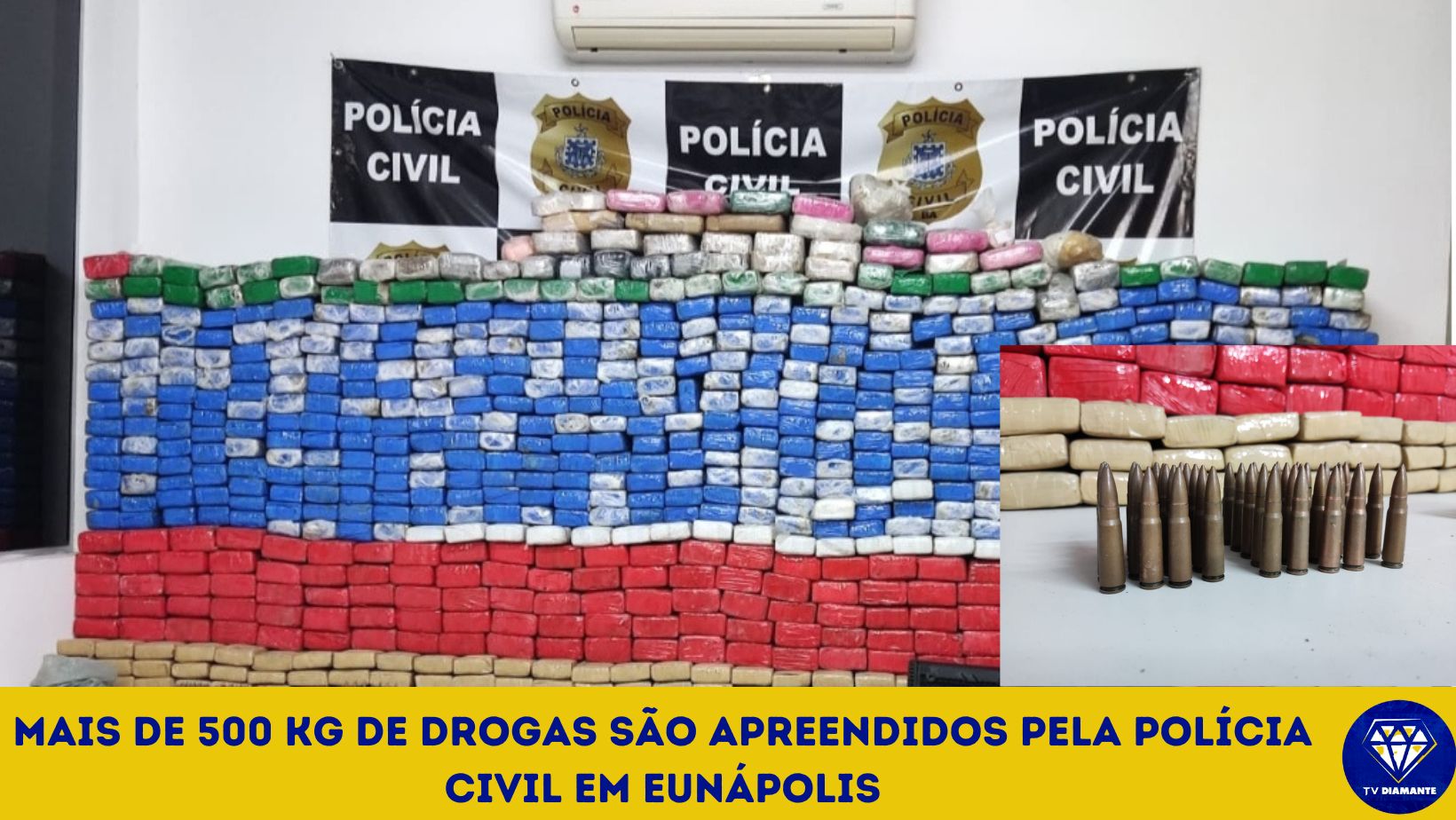 MAIS DE 500 KG DE DROGAS SÃO APREENDIDOS PELA POLÍCIA CIVIL EM EUNÁPOLIS
